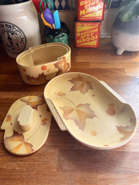 Beurrier et plateau vintage en céramique Villeroy & Boch Mettlach - An ...