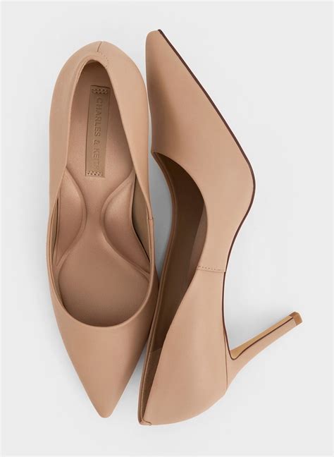 Nude Emmy Pointed-Toe Stiletto Pumps - CHARLES & KEITH US