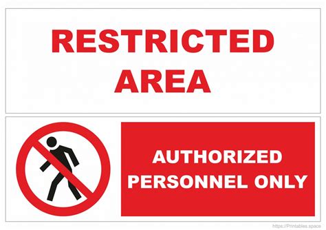 Restricted Area Authorized Personnel Only - Free Printables