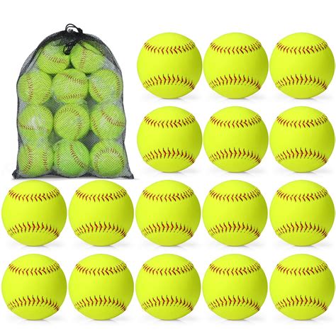 Snapklik.com : Lewtemi 18 Pack 12" Yellow Sports Practice Softballs