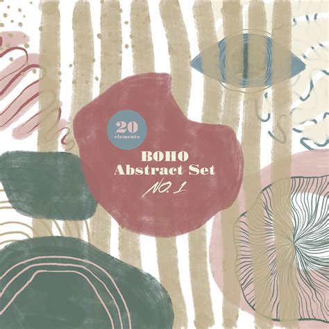 boho abstract clipart digital art inspire uplift