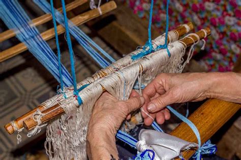 Traditional Weaver from Romania Loom Warping The Old Fashioned Way