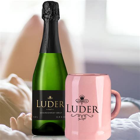 Luder-Set: Sektkrug "Luder" im Set mit einer Piccolo-Flasche Luder Bum