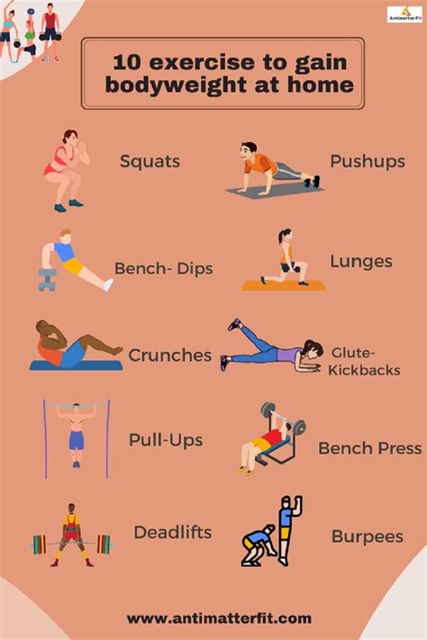 exercise  gain bodyweight  home weight gain workout tips