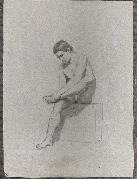 Unknown - Academic study of male Nude. Two -sided. Sketches on reverce