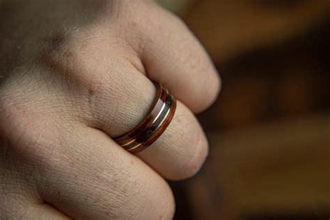 The King, Mens Wedding Band featuring Grey Maple, Rosewood and Dual ...