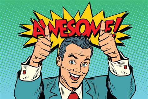 awesome businessman   gesture thumb  stock vector