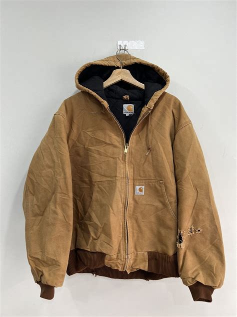 Vintage Vintage Carhartt Hooded Jacket Brown thrashed | Grailed