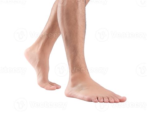 Human foot in motion, showcasing arch and toes, isolated on