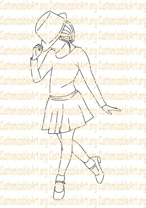 Tap Dance Digital Stamp Tap Dancer Digi Stamp Girl Tap Dancing Line ...