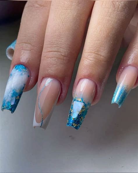 Unha Bailarina Decorada Azul - Nails azul bebe | Unha de gel bailarina, Unha bailarina decoradas ...
