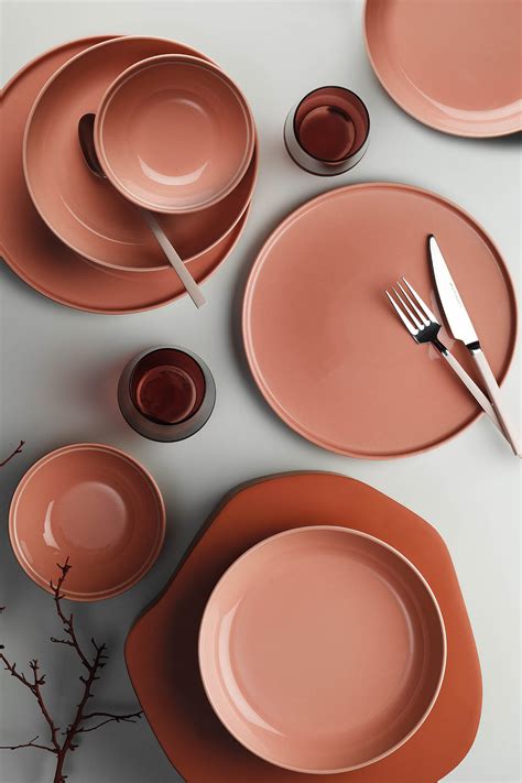 Kütahya Porselen Fıt-C 18 Pcs.Y4 Dınner Set Pearl P194 Orange
