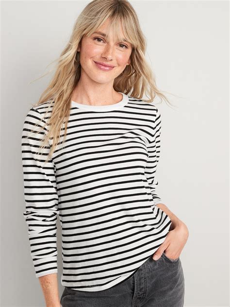 womens long sleeve everywear striped  shirt multi  size