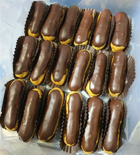 custard cream puff eclairs food drinks homemade bakes  carousell