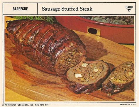 Sausage Stuffed Steak | Vintage Recipe Cards