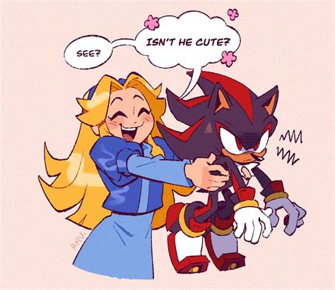 shadow the hedgehog and maria robotnik (sonic) drawn by ari_vsart