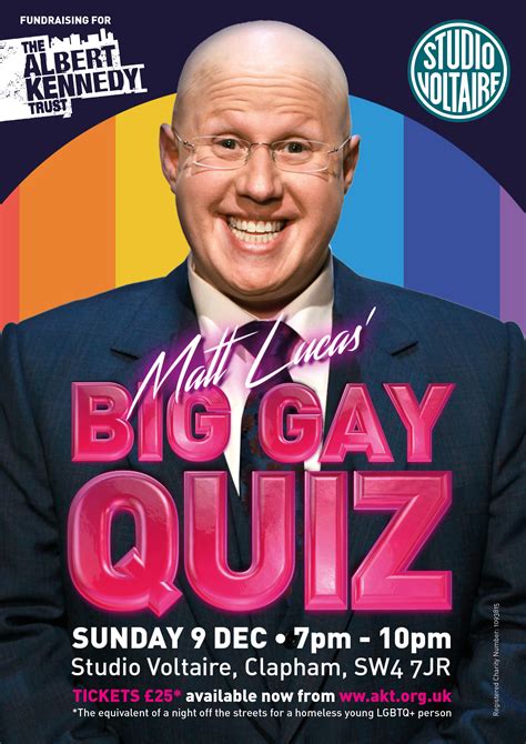 Get your tickets to the Big Gay Quiz with Matt Lucas this weekend