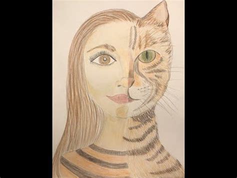 Half Human Half Animal Face Drawing | Face drawing, Animal faces, Drawings