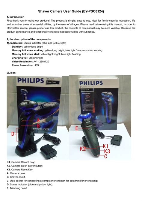 Waterproof Bathroom Shaver camera user guide (ey psc0124)-Shower Spy