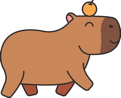 cute capybara icon animal cartoon vector illustration