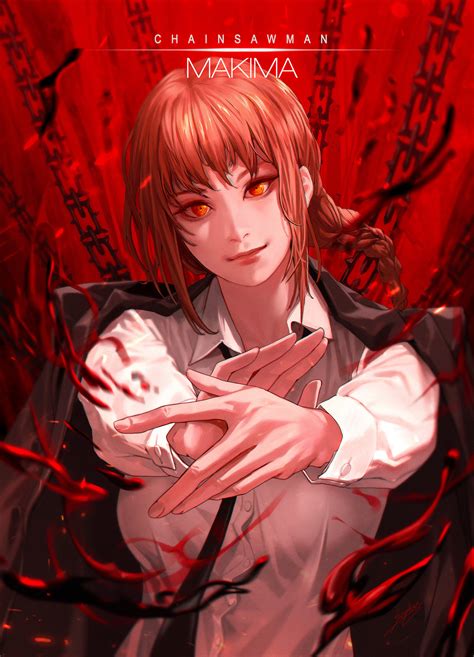 wallpaper digital art artwork illustration vertical makima