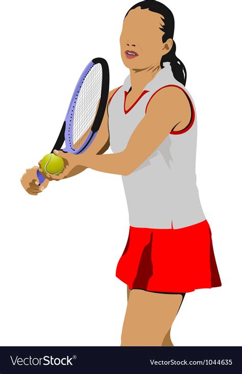 Tennis players in action Royalty Free Vector Image