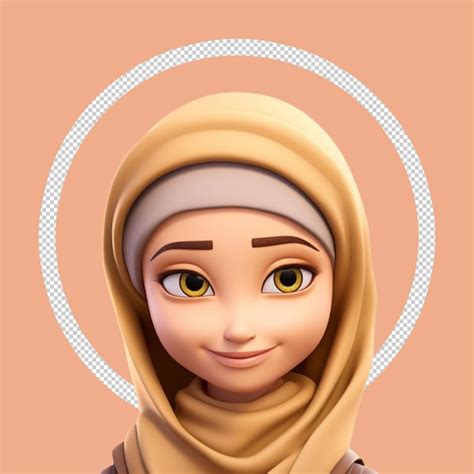muslim girl avatar psd high quality  psd templates