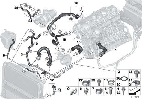 BMW 335xi Line, heater return - thermostat. Cooling, Hoses, System - 17127525869 - Genuine BMW Part