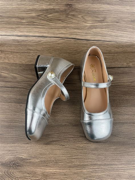 Mary Jane Shoes, Women's Shoes, High Heels, Silver Mary Jane Shoes - Etsy