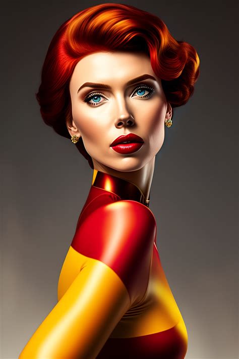 Lexica - Scarlet Johansson modeling as Pixar Helen Parr, action photograph