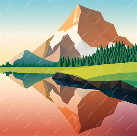 Premium Vector | Low poly landscape