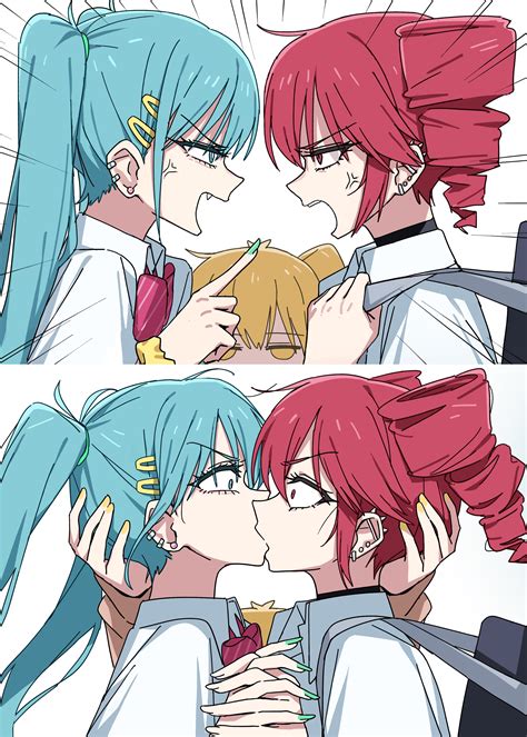 hatsune miku, kasane teto, and akita neru (vocaloid and 2 more) drawn
