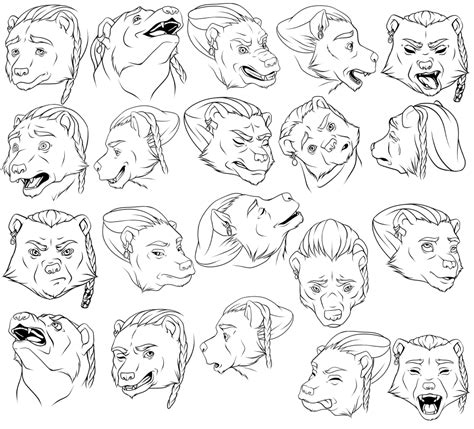 Bear Character Expression Sheet — Weasyl