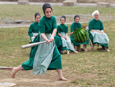 PsBattle: Amish girl playing baseball. : r/photoshopbattles