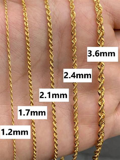 solid  gold rope chain necklace rope chain gold gold chain etsy