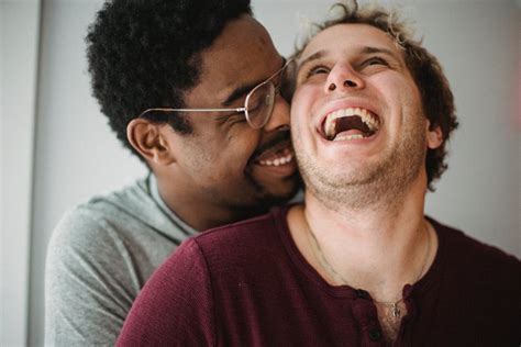 happy men  affectionate  stock photo