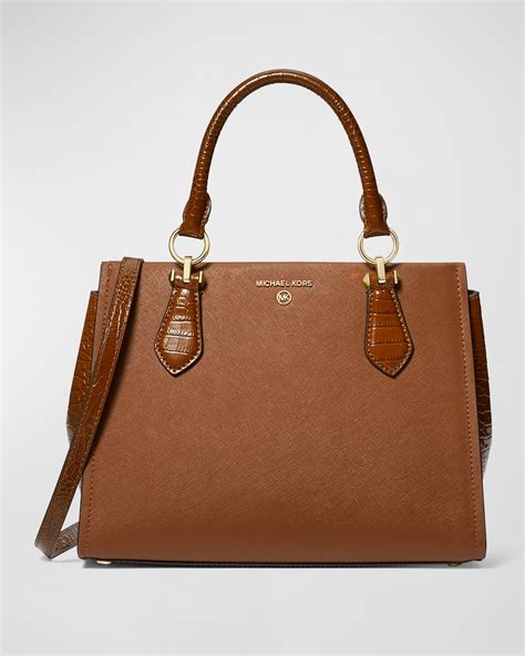 michael michael kors marilyn medium metallic leather satchel bag