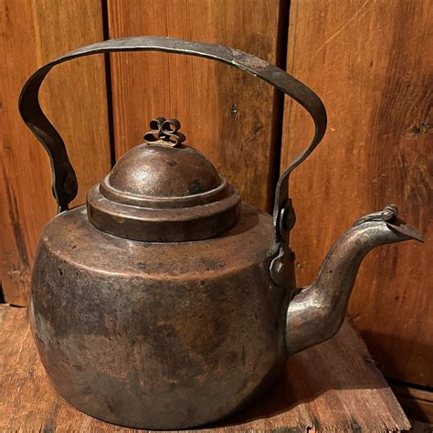 small antique copper tea pot   colony