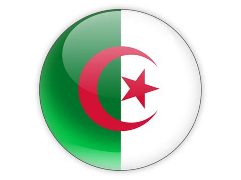 Round icon. Illustration of flag of Algeria