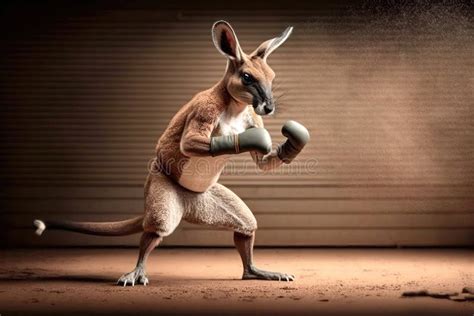 The Fight for the Outback. Kangaroo Boxing. Generative Ai Stock ...