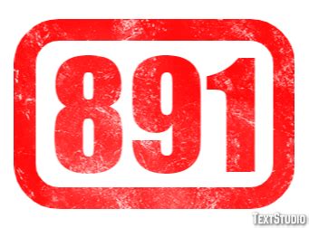 891 Text Effect and Logo Design Number
