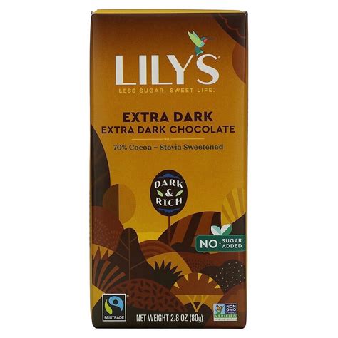 Lily's Sweets, 70% Cocoa Extra Dark Chocolate Bar, Extra Dark, 2.8 oz