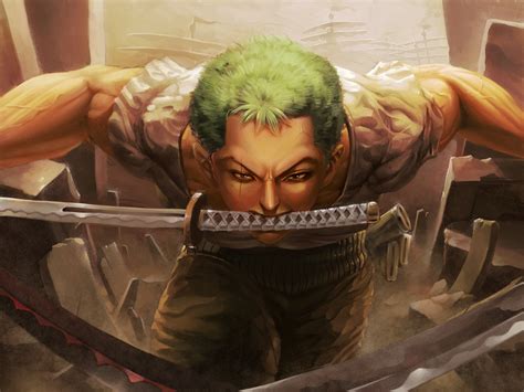 Roronoa Zoro Wallpaper 4K, Three Sword Style, One Piece