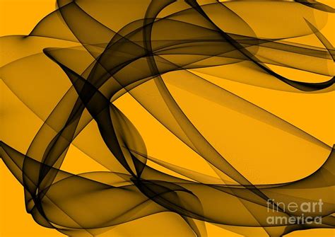Flowing Yellow and Black Abstract Digital Art by Kim Johnson - Fine Art ...