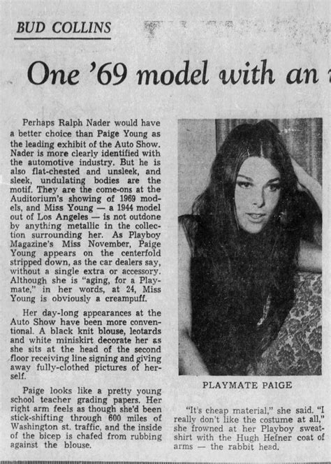 “Miss November 1968” 1969: Most Public Year, Playboy Tour. Queen of the
