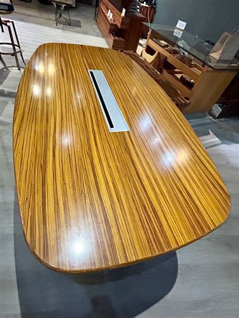 Solid wood conference room table, Furniture & Home Living, Furniture ...