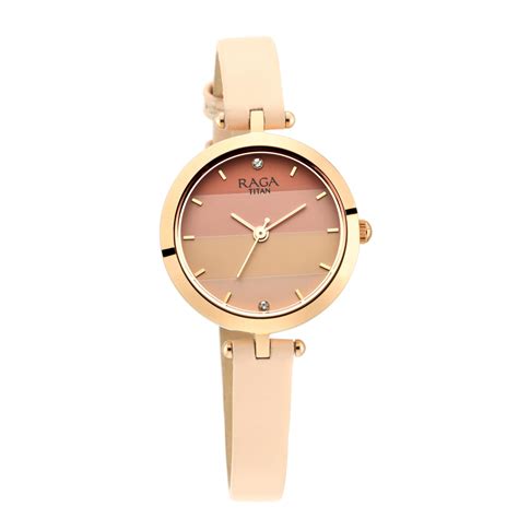 Titan Raga Viva Pink Dial Analog Leather Strap watch for Women – Titan