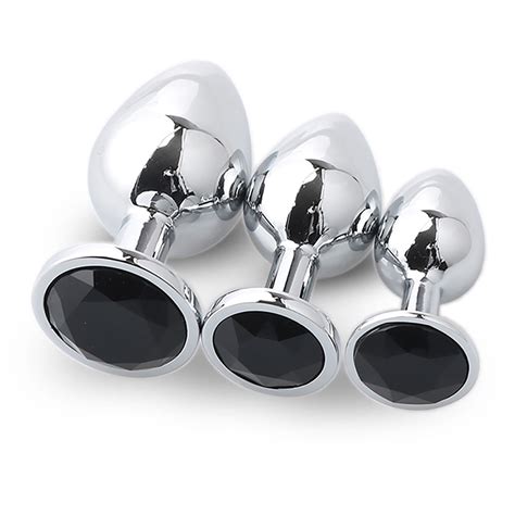 CENTEREL 3 Pcs Luxury Jewelry Design Fetish Anal Butt Plug-Black