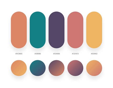 belles palettes de couleurs avec leurs palettes de degrades