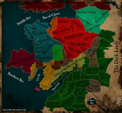 Warhammer - Political map of the Old World by HeerSander on DeviantArt